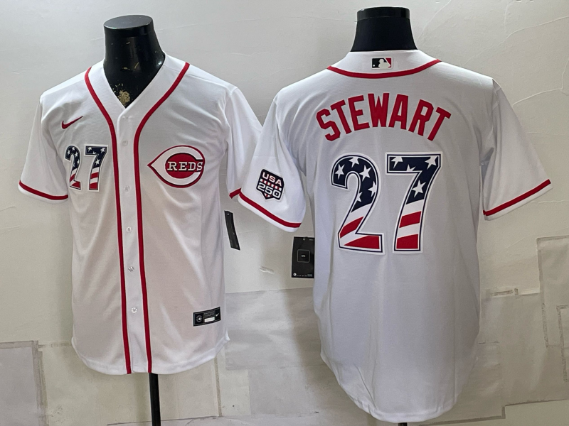 Men Cincinnati Reds #27 Stewart white Nike 2026 MLB Jersey 0815006